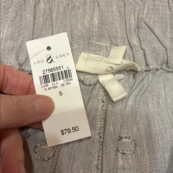 NWT Lou & grey linen blend high baggy style tie waist beach summer pants - Picture 6 of 10